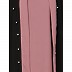 Double layered Dubai abaya- Black-Puce pink